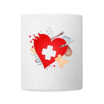 Erste Hilfe Set oder Reiseapotheke mit Herz - Tasse - Weiß - Vorne