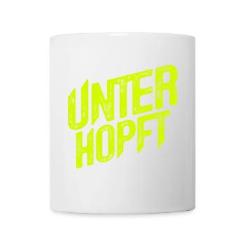 Unterhopft - Bier - Saufen - Lustig - Alkohol - Tasse - Weiß - Vorne