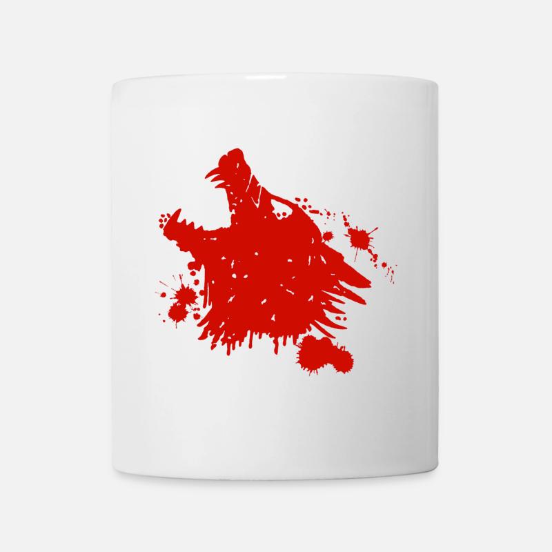 Loup rouge hurlant - Mug blanc - blanc