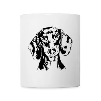 DACKEL BLAIREAU SAUSAGE Portrait Chiens Wilsigns - Mug blanc - blanc - Devant
