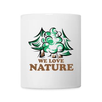 Natur Bäume Wald Symbol Icon Logo Illustration - Tasse - Weiß - Vorne