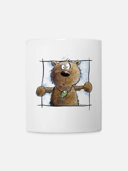 Droll Brown Bear I Wild Animal Comic - Mug - white