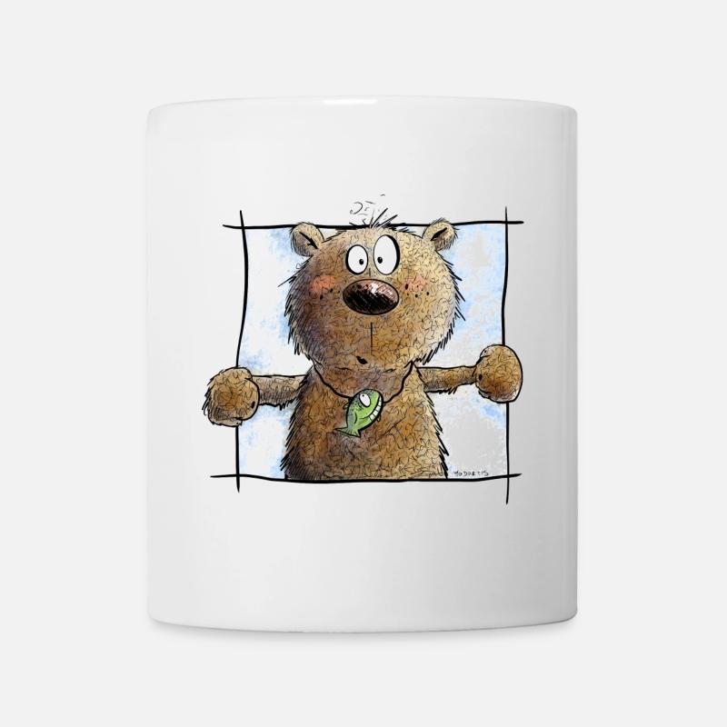 Droll Brown Bear I Wild Animal Comic - Mug - white