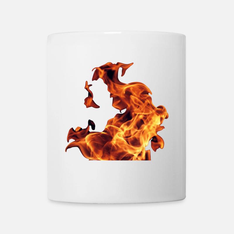 Abstract Flames on Black - Mug - white