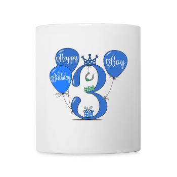 Happy Birthday 3 Boy - Tasse - Weiß - Vorne