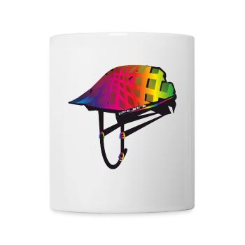 casque de vélo élégant dans des couleurs spectrales colorées - Mug blanc - blanc - Devant