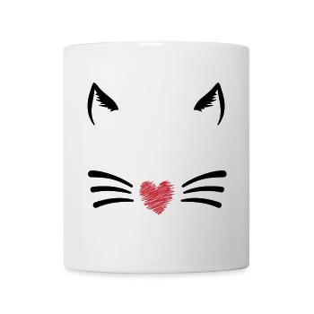 Brush heart red on black - Mug - white - Front