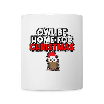 Owl will be at home for Christmas - Mug - white - Front