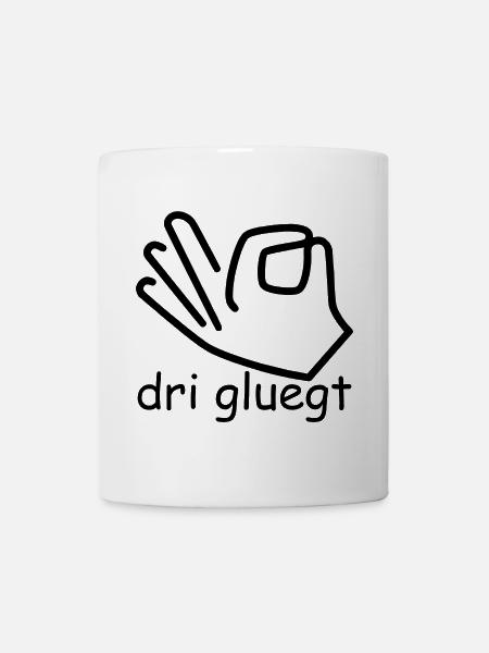 dri gluegt - Tasse - Weiß