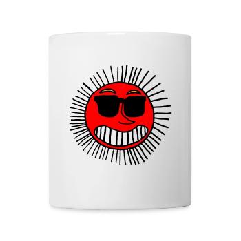 Lächelnde Sonne mit Brille - Tasse - Weiß - Vorne