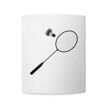 Badminton badminton with badminton racket - Mug - white - Front
