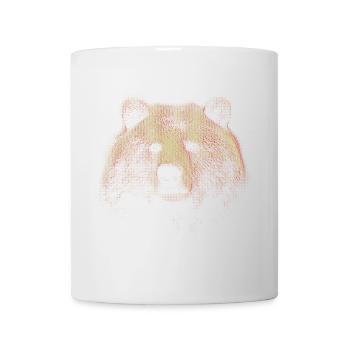 Red Halftone Bear Head - Mug - white - Front