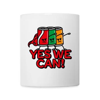 Yes we can superhero team building beverage cans - Mug - white - Front