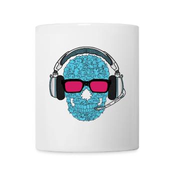 Musik Skull - Tasse - Weiß - Vorne