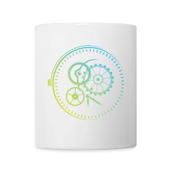 Meisterwerk Uhren Uhr Mechanik Farben icon Logo - Tasse - Weiß - Vorne