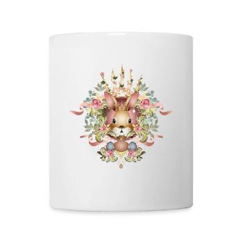 entzückender Osterhase im ornamentalen Rahmen - Tasse - Weiß - Vorne