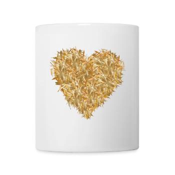 Cœur de paille dans des tons jaune doré vif - Mug blanc - blanc - Devant