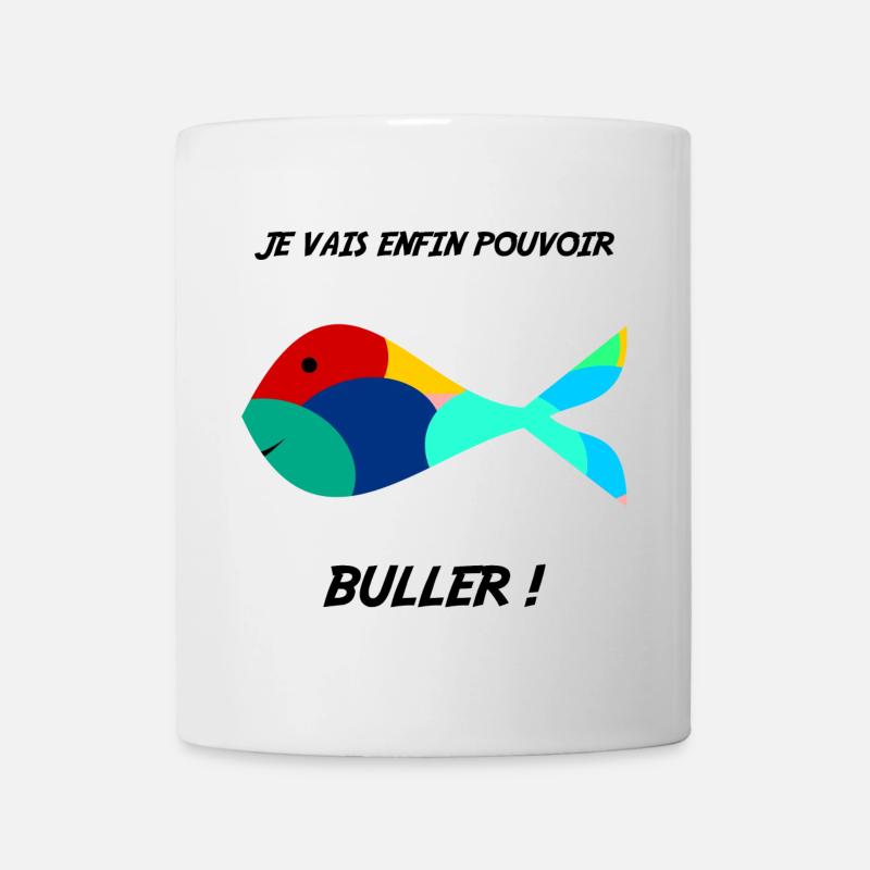 RETRAITE. HUMOUR. POISSON. BULLER. RETRAITE. DRÔLE - Mug blanc - blanc