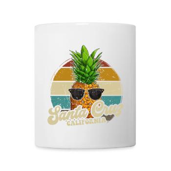 Santa Cruz California rétro vintage ananas des années 70 - Mug blanc - blanc - Devant
