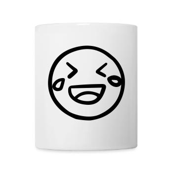 Visage rieur avec des larmes de joie - Mug blanc - blanc - Devant