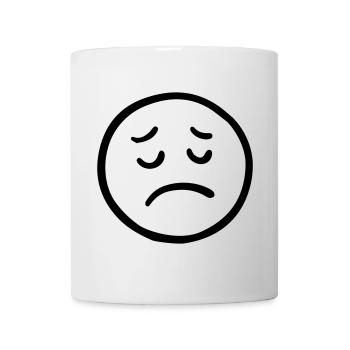 Visage triste avec un regard pensif - Mug blanc - blanc - Devant