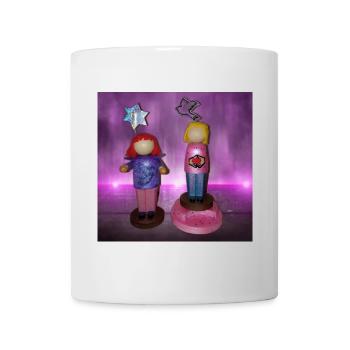 Glitzernde Fantasiefiguren Duo - Tasse - Weiß - Vorne