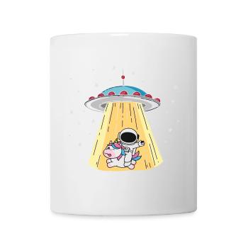 Alien UFO with unicorn and astronaut motif - Mug - white - Front