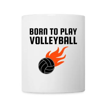 Né pour jouer au volley-ball (Volleyball mit Flammen) - Mug blanc - blanc - Devant