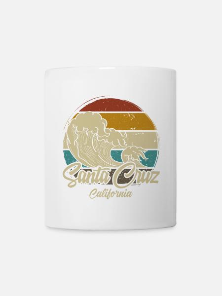 Santa Cruz Californie vintage rétro océan - Mug blanc - blanc