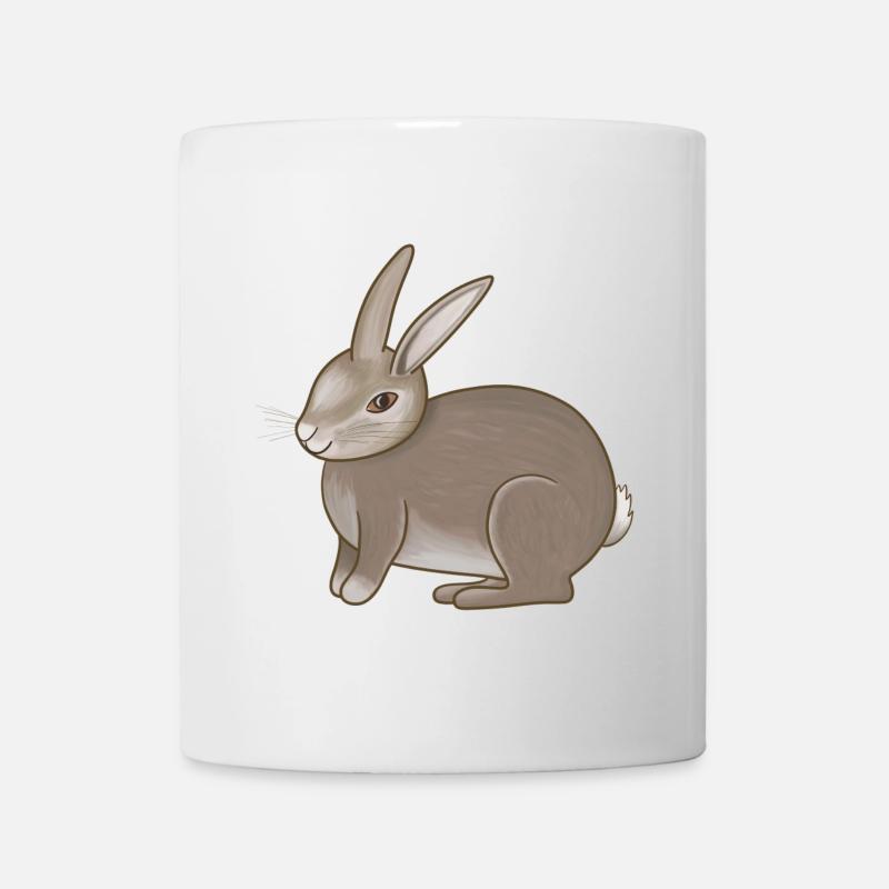 Hase braun - Tasse - Weiß
