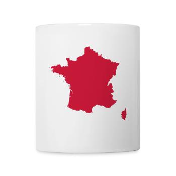 Carte du drapeau de la France - Mug blanc - blanc - Devant