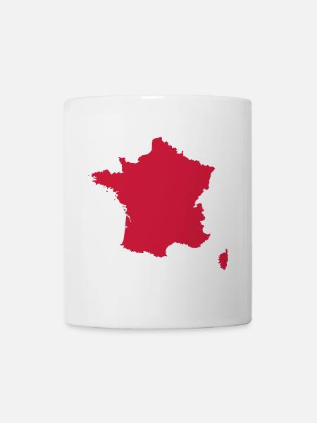 Carte du drapeau de la France - Mug blanc - blanc