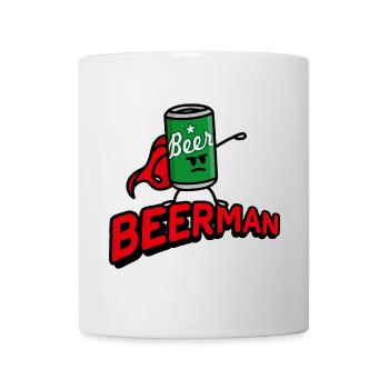 Drôle de beer man Super-héros Jeu de mots Fête des pères - Mug blanc - blanc - Devant