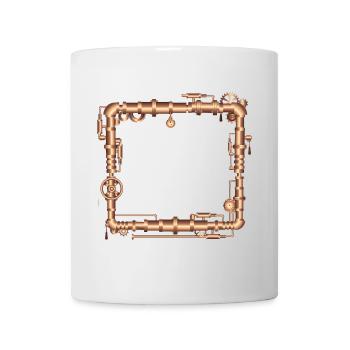 Cadre Steampunk en look de machine à vapeur - Mug blanc - blanc - Devant