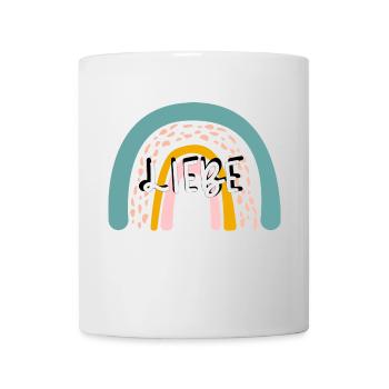 Liebe, Regenbogen - Tasse - Weiß - Vorne