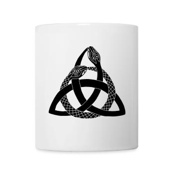 Schwarze Schlangen und keltisches Symbol - Tasse - Weiß - Vorne