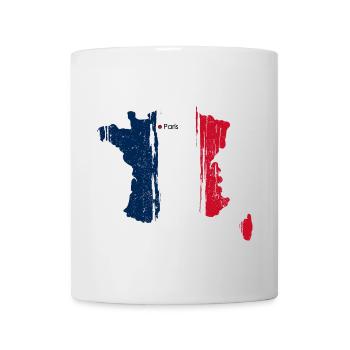 Paris Brushstroke Drapeau France - Mug blanc - blanc - Devant