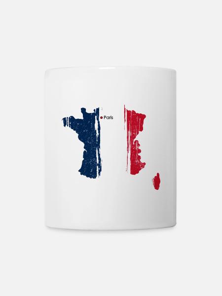 Paris Brushstroke Drapeau France - Mug blanc - blanc