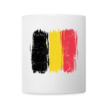 Belgische Flagge Abstrakte Pinselstriche - Tasse - Weiß - Vorne