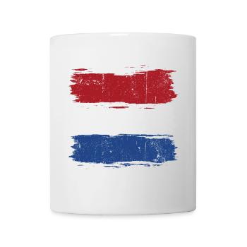Pinselstrich Holländische Flagge - Tasse - Weiß - Vorne