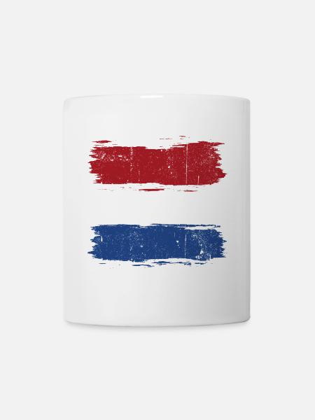 Pinselstrich Holländische Flagge - Tasse - Weiß