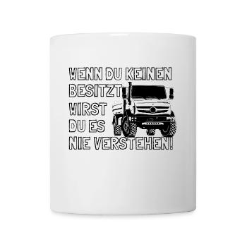 Unimog - Oldtimer - Offroad - Universal Motorgerät - Tasse - Weiß - Vorne