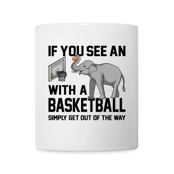 Si vous voyez un éléphant avec un ballon de basket disant - Mug blanc - blanc - Devant