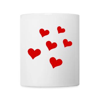 Verstreute Herzen - Tasse - Weiß - Vorne