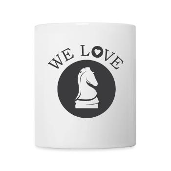 we love Schach Symbol Logo Pferd Icon Figur icon - Tasse - Weiß - Vorne