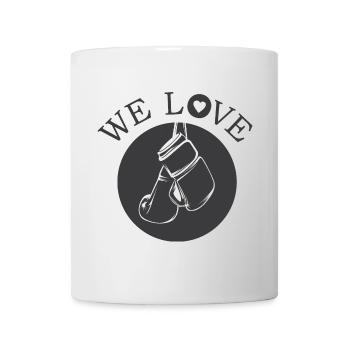 Nous aimons la boxe symbole amour passion boxeur - Mug blanc - blanc - Devant