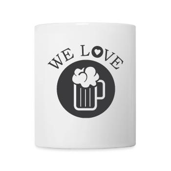 we love beer beer love icon logo icon graphic - Mug - white - Front
