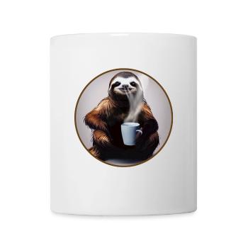 Sloth with coffee - Mug - white - Front