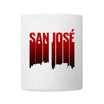San José Skyline Rot Silhouette - Tasse - Weiß - Vorne