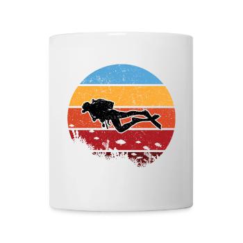 Sunset Diver Silhouette - Tasse - Weiß - Vorne